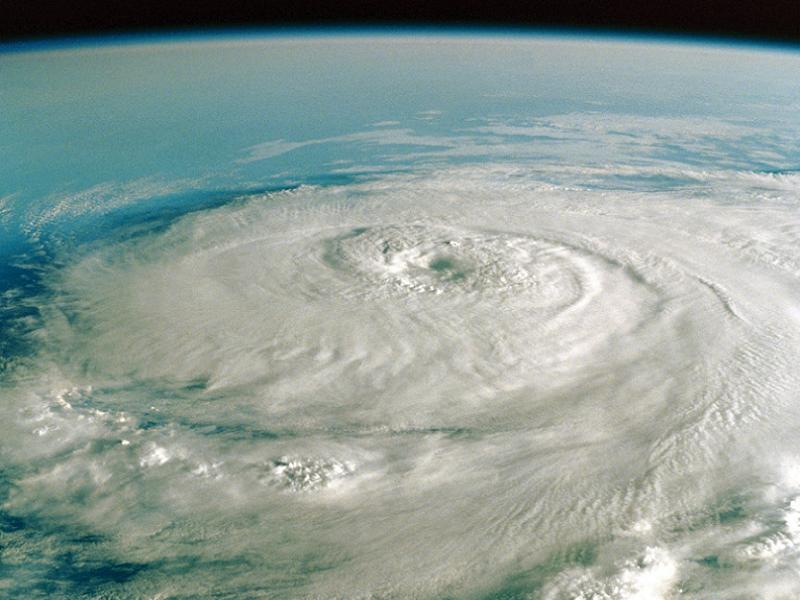 Hurricane clouds on Earth